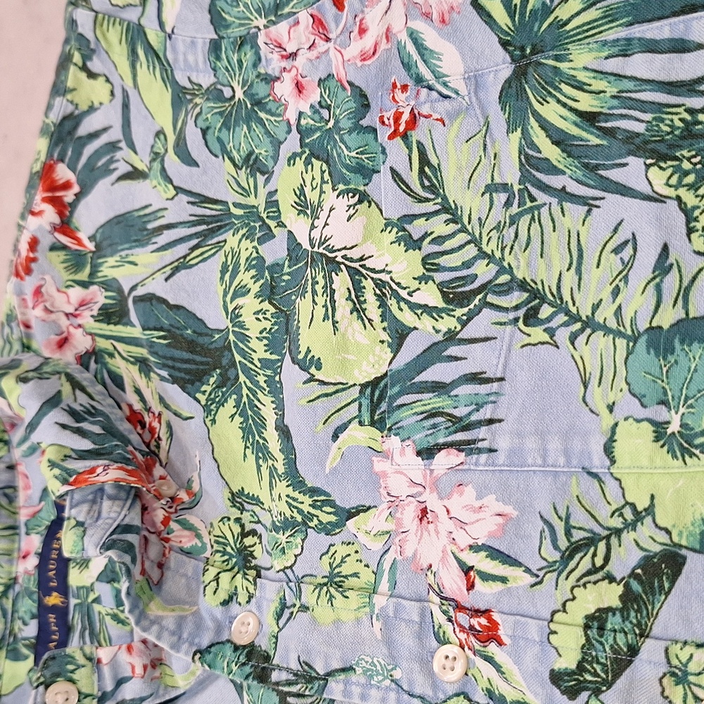 Polo‎ Ralph Lauren Tropical Button Down Collar Hawaiian Shirt Sz Lg Beach Camp